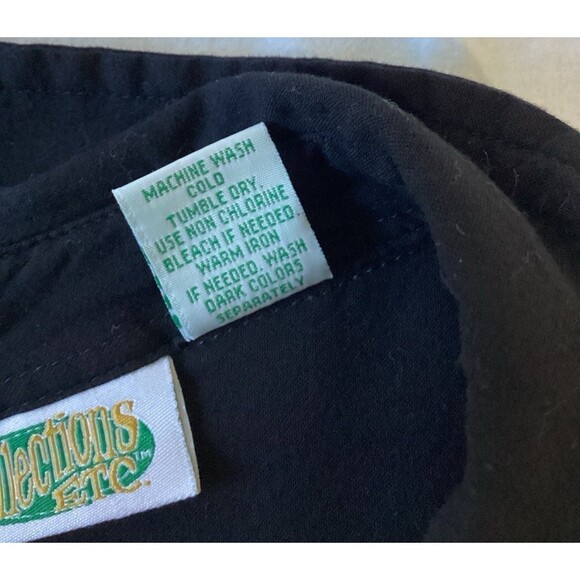 Collections ETC Blouse Top Women's Color Black Size XXL 100% Rayon Long Sleeve - Picture 4 of 6